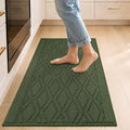 COSY HOMEER Kitchen Rugs 24"x35" Non-Slip Washable Kitchen Mats for Floor Polypropylene Absorbent Kitchen Floor Mat for Kitchen Sink Entryway,Green