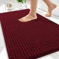 OLANLY Thick Bathroom Rugs 34x21, Extra Soft Absorbent Chenille Bath Rugs, Rubber Backing, Machine Wash Dry, Bath Mats for Bathroom Floor, Tub and Shower, Home Decor Accessories, Burgundy