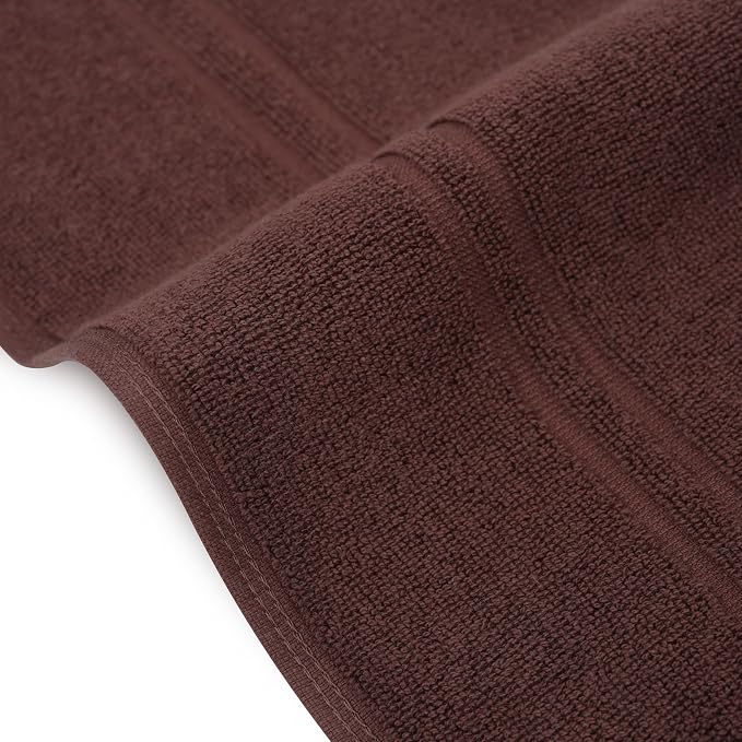 Tens Towels Pack of 2 Bath Mats 100% Cotton, 20 x 32 Inches, Super Absorbent, Hotel Quality Premium Floor Towels, Luxurious, Soft & Quick Dry, Not a Bathroom Rug (Brown)