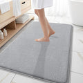 OLANLY Thick Memory Foam Large Bathroom Rugs 59x35, Extra Soft Absorbent Bath Rug, Quick Dry Bath Mat, Non-Slip, Machine Washable Mats for Bathroom, Tub and Shower, Home Decor Accessories, Light Grey