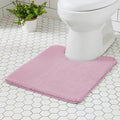 MINIDEAR Toilet Rugs 24x20 - U Shaped Pink Thick Memory Foam Contour Rugs,Ultra Soft & Plush Fluffy, Non-Slip, Quick Dry, Absorbent Washable Floor Microfiber Mat for Home Decor Accessories