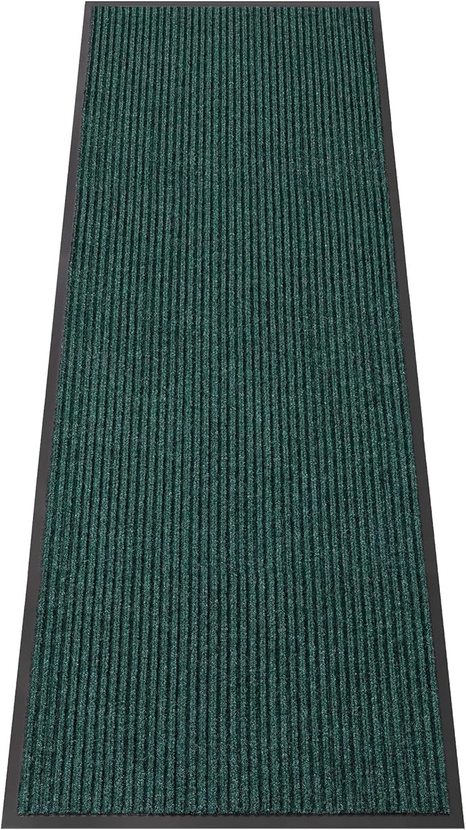 Indoor Outdoor Door Mat, 6’x 2' Doormat for Entryway, Rubber Backing Non Slip Front Door Mat Outside Entrance, Super Absorbent Commercial Floor Mat for Home Office, Green