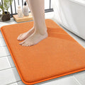 OLANLY Thick Memory Foam Small Bathroom Rugs 24x16, Extra Soft Absorbent Bath Rug, Quick Dry Bath Mats, Non-Slip, Machine Washable Carpet for Bathroom, Tub and Shower, Home Decor Accessories, Orange