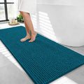 OLANLY Thick Bathroom Runner Rugs 44x24, Extra Soft Absorbent Chenille Bath Rugs, Rubber Backing, Machine Wash Dry, Long Bath Mats for Bathroom, Tub and Shower, Home Decor Accessories, Peacock Blue