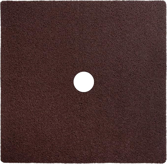 Enkosi Loofah Shower Mat with Drain Hole – Cushioned Anti-Slip Square Bath Mat for Showers, and Bathroom Floors – Textured PVC, Non Slip Safety Pad for Walk-in Stalls and Wet Areas (27x27 Brown)