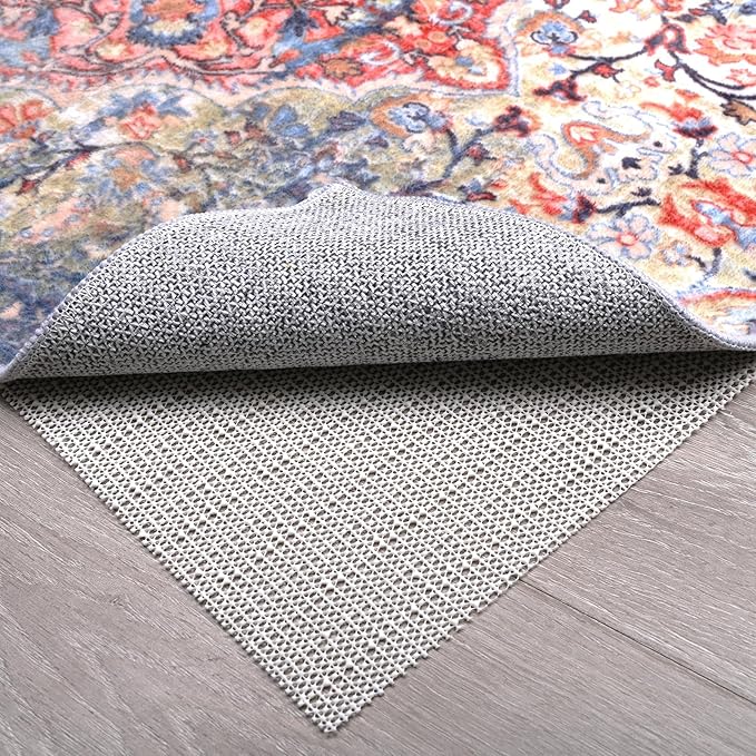 Non Slip Rug Pads for Hardwood Floors, 3x5 Rug Pad Gripper for Area Rugs, Under Carpet Anti Skid Mat, Beige, Keep Your Rugs Safe and in Place