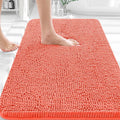 OLANLY Bathroom Rugs 35x24, Extra Soft Absorbent Chenille Bath Rugs, Rubber Backing Quick Dry, Machine Washable Bath Mats for Bathroom Floor, Tub and Shower, Home Decor Accessories, Coral