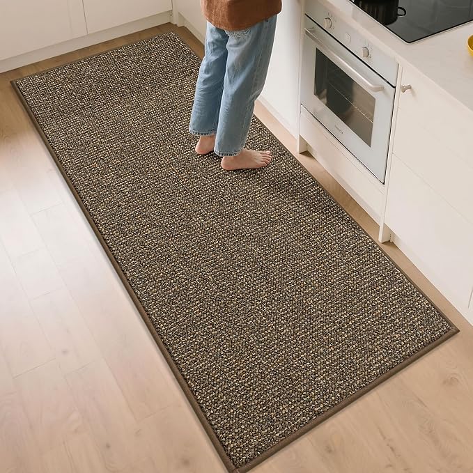 BEQHAUSE Kitchen Runner Rugs 32"x72", Non-Slip Kitchen Mats for Floor, Super Absorbent and Stain Resistant Kitchen Rug, Machine Washable Rugs for Kitchen, Hallway, Laundry & Sink, Brown