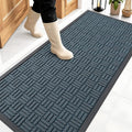 OLANLY Front Door Mat Outside Entrance 59x23, Absorbent, Heavy Duty Sturdy Natural Rubber Doormat Indoor Outdoor, Non-Slip, Stain and Fade Resistant, Low Profile Floor Mat for Entryway, Lake Blue