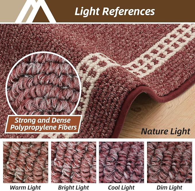 COSY HOMEER Kitchen Rugs Non-Slip 20x30/20x48 Inch Thick Polypropylene Standing Mat for Home Machine Washable, Red