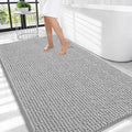 OLANLY Thick Large Bathroom Rugs 44x32, Extra Soft Absorbent Chenille Bath Rugs, Rubber Backing, Machine Wash Dry, Bath Mats for Bathroom Floor, Tub and Shower, Home Decor Accessories, Light Grey