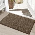 BEQHAUSE Dirt Trapper Door Mat 20" x 32", Non-Slip Washable Doormats Entrance Mat, Dirt Resistant and Absorbent Welcome Mat, Low Profile Floor Mats for Front Back Door and Entryway, Brown