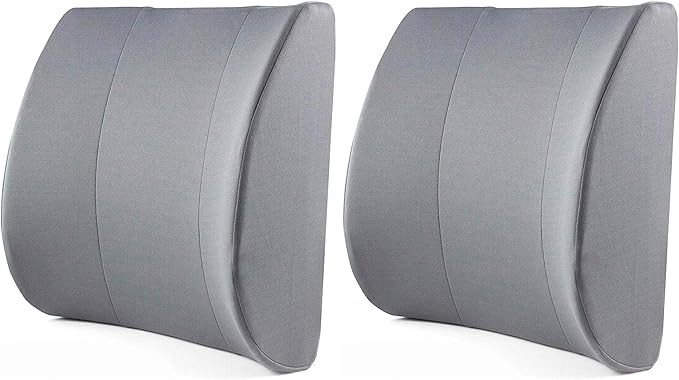 DMI Lumbar Support Pillow for Chair to Assist with Back Support with Removable Washable Cover and Firm Insert to Ease Lower Back Pain While Improving Posture, 14 x 13 x 5, Contoured Foam, Elite, Gray