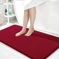 OLANLY Thick Memory Foam Bathroom Runner Rugs 44x24, Extra Soft Absorbent Long Bath Rug, Quick Dry Bath Mats, Non-Slip, Machine Washable Mat for Bathroom, Tub and Shower, Home Decor Accessories, Red