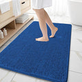 OLANLY Large Bathroom Rugs 59x35, Soft Absorbent Chenille Bath Rugs, Rubber Backing Quick Dry, Machine Washable Bath Mats for Bathroom Floor, Tub and Shower, Home Decor Accessories, Deep Navy Blue