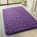 YIHOUSE Memory Foam Bath Mat Cobblestone Bathroom Rugs Super Water Absorbent Bath Mats for Bathroom Machine Washable Bath Rugs(17 x 24,Eggplant)