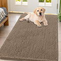 Smiry Dog Door Mat for Muddy Paws 47x32, Absorbent Dirt Trapper, Non-Slip Washable Chenille Entryway Rug for Inside Floor, Camel, Classic Solid