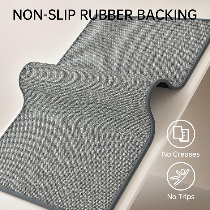Mecko Bath Mat, Ultra Absorbent Quick Dry Bathroom Floor Mats-Upgraded Thin Cozy Cloth Bathroom Mat Fit Under Door, Rubber Non-Slip Bathroom Rug for Bathtub, Sink, Shower Room(Grey,20"x32")