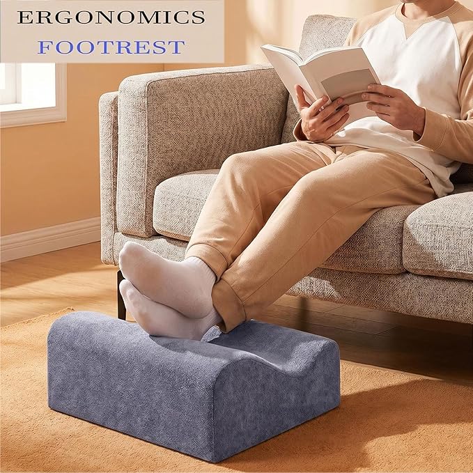 Foot Rest for Under Desk at Work,At Work Soft Ergonomic Footrest,Support Foot Pillow,Heel Chair,Leg Elevation Pillow,(Blue)