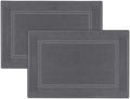 Tens Towels Pack of 2 Bath Mats 100% Cotton, 20 x 32 Inches, Super Absorbent, Hotel Quality Premium Floor Towels, Luxurious, Soft & Quick Dry, Not a Bathroom Rug, Dark Grey