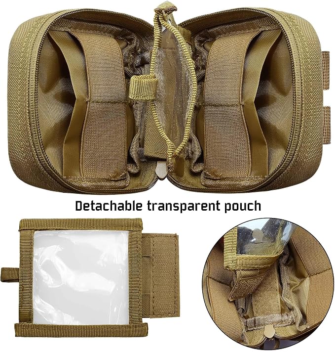 2 Pack Small Admin Pouch, 1000D Tactical Molle Mini Tool EDC Waist Belt Pouches Bag for Vest Backpack