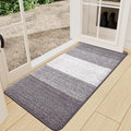 Kitinjoy Indoor Outdoor Door Mat, 47x24 Non-Slip Absorbent Dirt Trapper, Low-Profile Washable Inside Entrance Front Floor Mat, Sturdy Soft Entry Doormats for Entryway, Light Grey