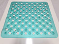 20"x20" Non-Slip Shower Mat (Smooth/Non-Textured Showers Only, Not for Over Drain) Safe, Clean, Machine-Washable, Superior Grip, Vinyl, Transparent Turquoise (Green-Blue)