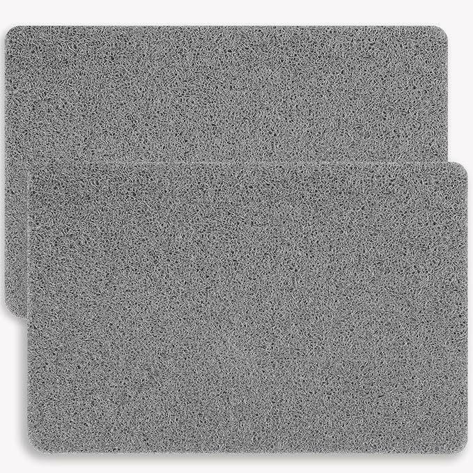 Hargiis Non-Slip Bathtub Mat, 2 Pack Anti Slip Shower Mat, Fast Drying Bathtub Mats, Foot Scrubber Mat, Anti Slip Mat for Tub, Floor, Bathroom, Kitchen, Home, Hotel (Grey 24"×16"+24"×16")