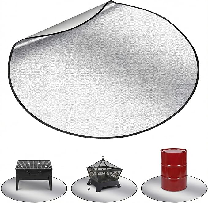 UBeesize 38" Heavy Duty Grill Mat & Fire Blanket, 2000°F Heat Resistant Waterproof Mat for Outdoor Grill, Fire Pit, Deck & Patio Protection, 3-in-1 Reusable, Easy Clean.