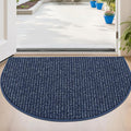 BEQHAUSE Dirt Trapper Door Mat 24" x 36" Half Circle Non-Slip Washable Doormats Entrance Rugs Absorbent Welcome Low Profile Floor Mats for Front Back Door and Entryway, Blue