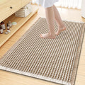 Smiry Waffle Bath Mat 47x32, Extra Soft Absorbent Bathroom Rugs, Non Slip Machine Washable Quick Dry Bath Rugs for Bathroom Floor, Tub, Shower, Home Decor Accessories, Brown & Cream