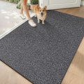 LUMI Ultra Thin Indoor Door Mat for Entrance 48"x72", Non Slip Entryway Mat, Low Profile Doormat, Unique Herringbone Design Carpet for Inside, Patio, Porch, Charcoal Gray