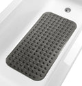 Large Non-Slip Bathtub & Shower Mat 31 inch x16 inch (Smooth/Non-Textured Tubs Only) Safe, Clean, Machine-Washable, Superior Grip&Drainage, Vinyl, Transparent Black, Medium