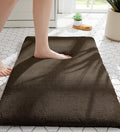 MINIDEAR Bathroom Rugs 24x17 Brown - Thick Memory Foam Bath Mat, Ultra Soft & Plush Fluffy, Non-Slip, Quick Dry, Absorbent Washable Floor Microfiber Mat for Tub, Home Decor Accessories