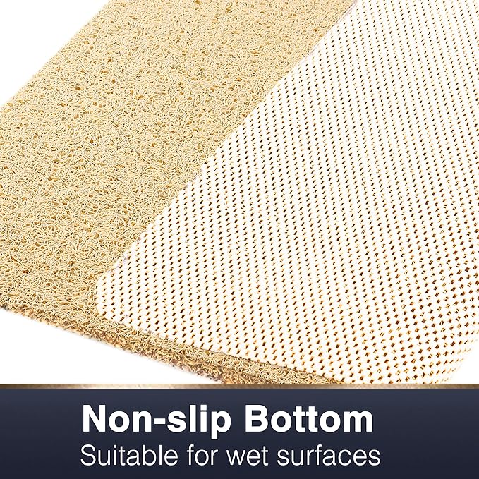 Asvin Soft Textured Bath, Shower, Tub Mat, 24x16 Inch, Phthalate Free, Non Slip Comfort Bathtub Mats with Drain, PVC Loofah Bathroom Mats for Wet Areas, Quick Drying