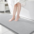 OLANLY Thick Memory Foam Bathroom Runner Rugs 70x24, Extra Soft Absorbent Long Bath Rug, Quick Dry, Non-Slip, Machine Washable Bath Mat for Bathroom, Tub and Shower, Home Decor Accessories, Light Grey
