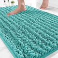 Yimobra Bathroom Rugs Non Slip Washable - Ultra Soft Absorbent Chenille Bath Mat, Quick Dry Shaggy Floor Carpet for Tub Shower, Lake Blue Home Decor Accessories, 24x17 Inch