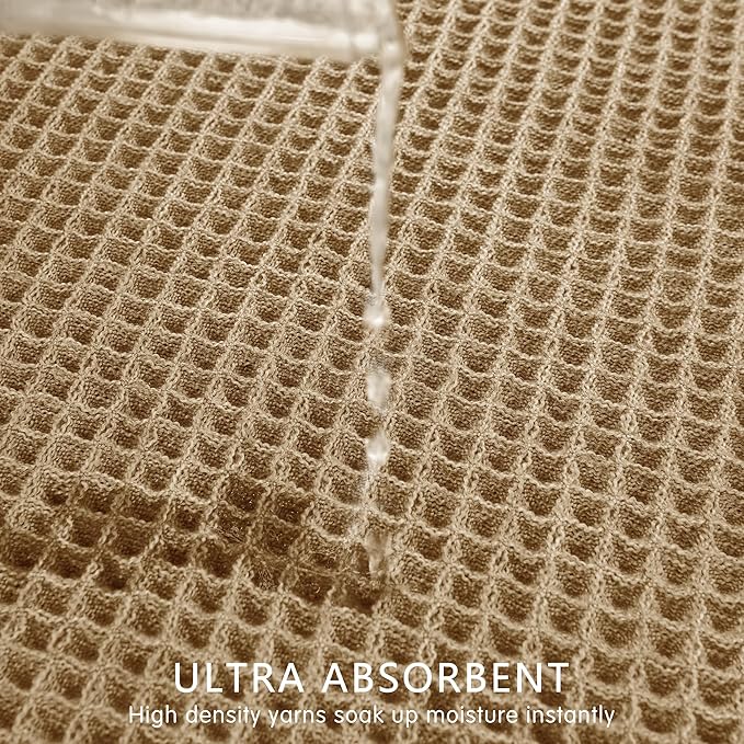 SUBRTEX Waffle Braided Bath Mat, 24" x 55" Soft Waffle Bath Rugs, Absorbent Non Slip Bathrooom Mats, Machine Washable Area Rug for Bathroom, Quick Dry, Khaki
