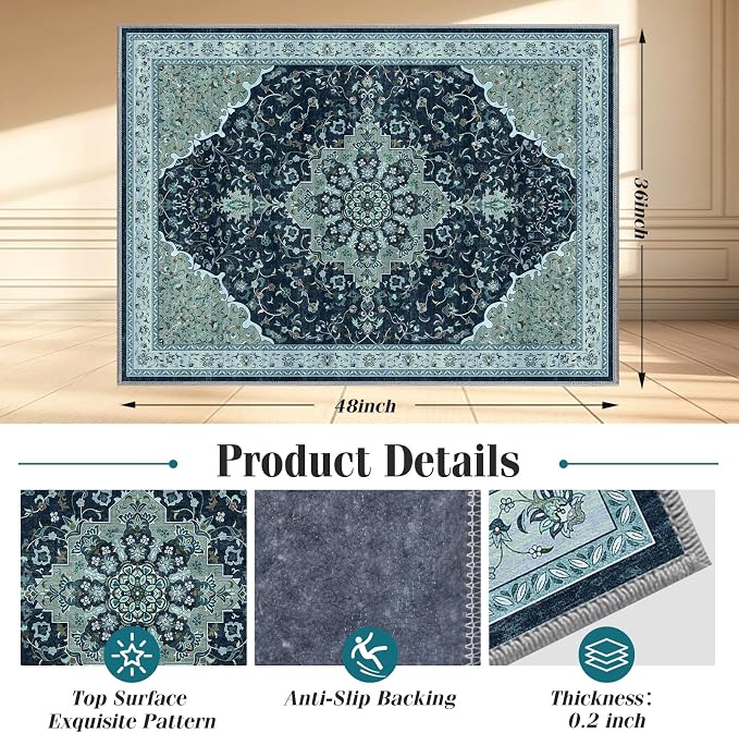 Office Chair Mat for Hardwood Floor&Tile Floor,36"X 48" Heavy Duty Desk Chair Mat for Hard Floors,Under Desk Rug for Rolling Computer Chair,Anti Slip,Low Pile Carpet Floor-Black Gray