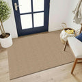 KOZYFLY Washable 3x4 Woven Entry Area Rug, Braided Throw Rugs for Entryway, Non Slip Door Mat Indoor Outdoor Entrance, Front Porch Foyer Carpet for Kitchen, mudroom, Bathroom, Orange Beige/Tan/Brown