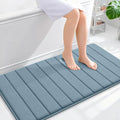 OLANLY Memory Foam Bath Mat 44x24, Super Soft Absorbent Bathroom Rugs, Quick Dry, Machine Washable Shower Floor Rugs, Bathmat Carpet, Bathroom Home Decor Accessories, Airy Blue