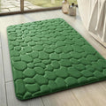 YIHOUSE Memory Foam Bath Mat Cobblestone Bathroom Rugs Super Water Absorbent Bath Mats for Bathroom Machine Washable Bath Rugs(17 x 24,Green)