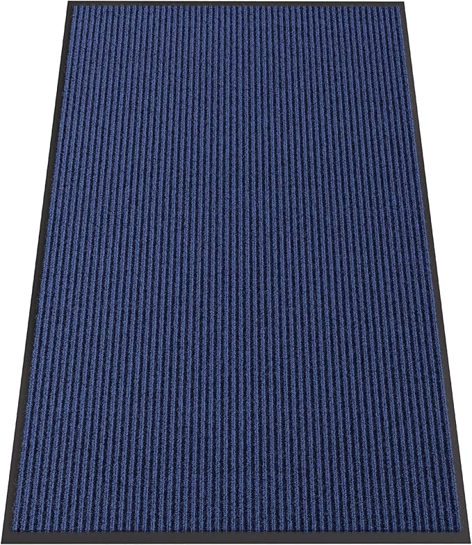 Front Door Mat, 5' x 3' Commercial Floor Mat, Heavy Duty Welcome Mat, Rubber Backing Non Slip Doormat for Entryway, Blue