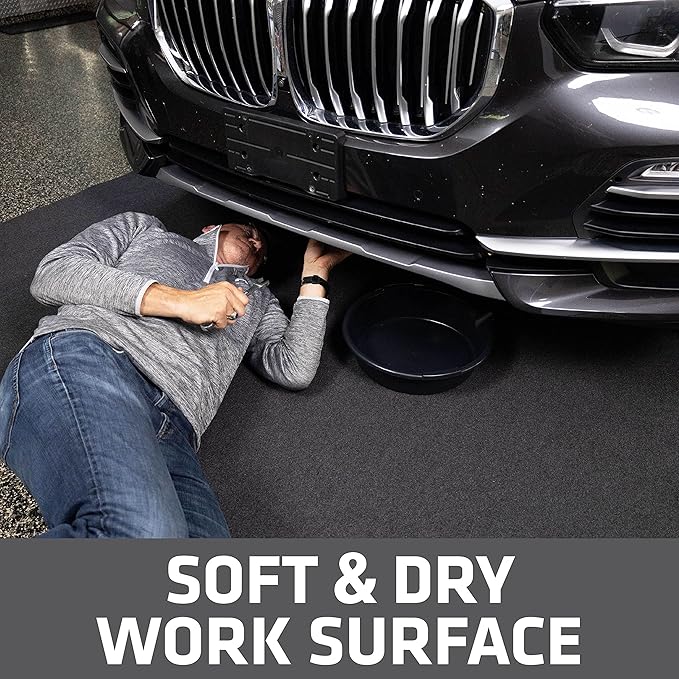Drymate XL Oil Spill Mat (36" x 59") (12-Pack), Premium Absorbent Oil Pad, Reusable, Washable, Durable, Waterproof Backing Contains Liquids, Protects Garage Floor Surface (USA Made)