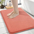 OLANLY Thick Memory Foam Small Bathroom Rugs 24x16, Extra Soft Absorbent Bathroom Mat, Quick Dry Bath Mat, Non-Slip, Machine Washable Carpet for Bathroom, Tub and Shower, Home Decor Accessories, Coral
