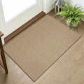 KOZYFLY Indoor Door Mat 2x3 ft Small Area Rugs Washable Front Door Mat Non Slip Rubber Backed Entryway Rug Cotton Entrance Doormat for Front Porch Bathroom Kitchen Bedroom, Orange Beige/Tan/Brown