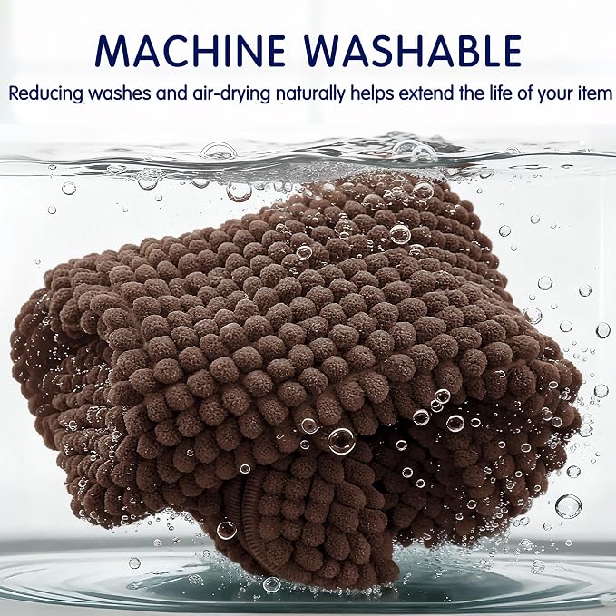 SUBRTEX Bathroom Rugs, 24" x 60" Chenille Bath Rug Soft Short Plush Bath Mat Soft Shower Mat Water Absorbent Shower Mat Quick Dry Machine Washable, Chocolate