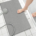 Shower Mat Non Slip Without Suction Cups, 32x17 Inch, PVC Loofah Bath Mat for Textured Tub Surface, Bathroom, Bathroom, Quick Drying (Grey)