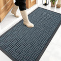 OLANLY Front Door Mat Outside Entrance 47x23, Absorbent, Heavy Duty Sturdy Natural Rubber Doormat Indoor Outdoor, Non-Slip, Stain and Fade Resistant, Low Profile Floor Mat for Entryway, Lake Blue