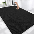 OLANLY Thick Large Bathroom Rugs 70x46, Extra Soft Absorbent Chenille Bath Rugs, Rubber Backing, Machine Wash Dry, Bath Mats for Bathroom Floor, Tub and Shower, Home Decor Accessories, Black